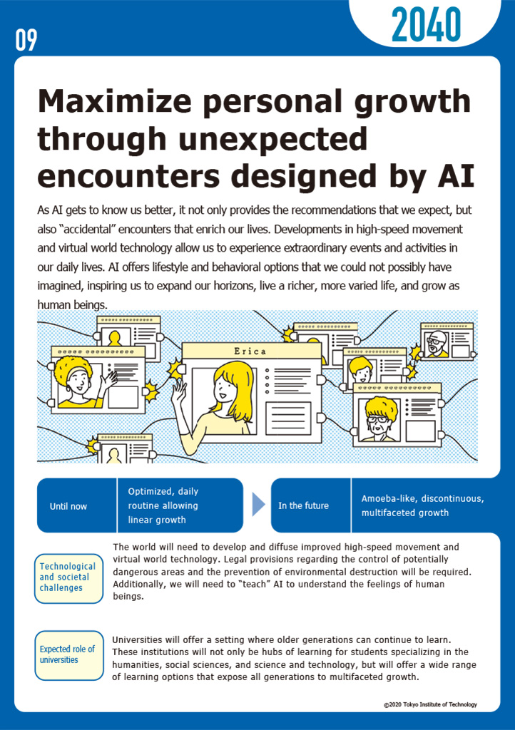 Maximize personal growth through unexpected encounters designed by AI