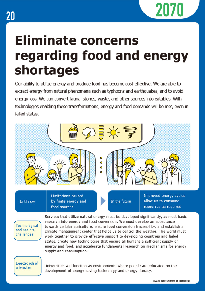 Eliminate concerns regarding food and energy shortages